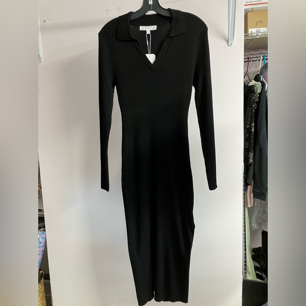 Adyson Parker Women’s Midi Dress, Size M, Body Contoured, Black, NWT